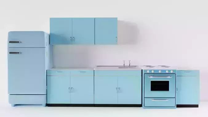 Vintage Kitchen 3D Model Collection