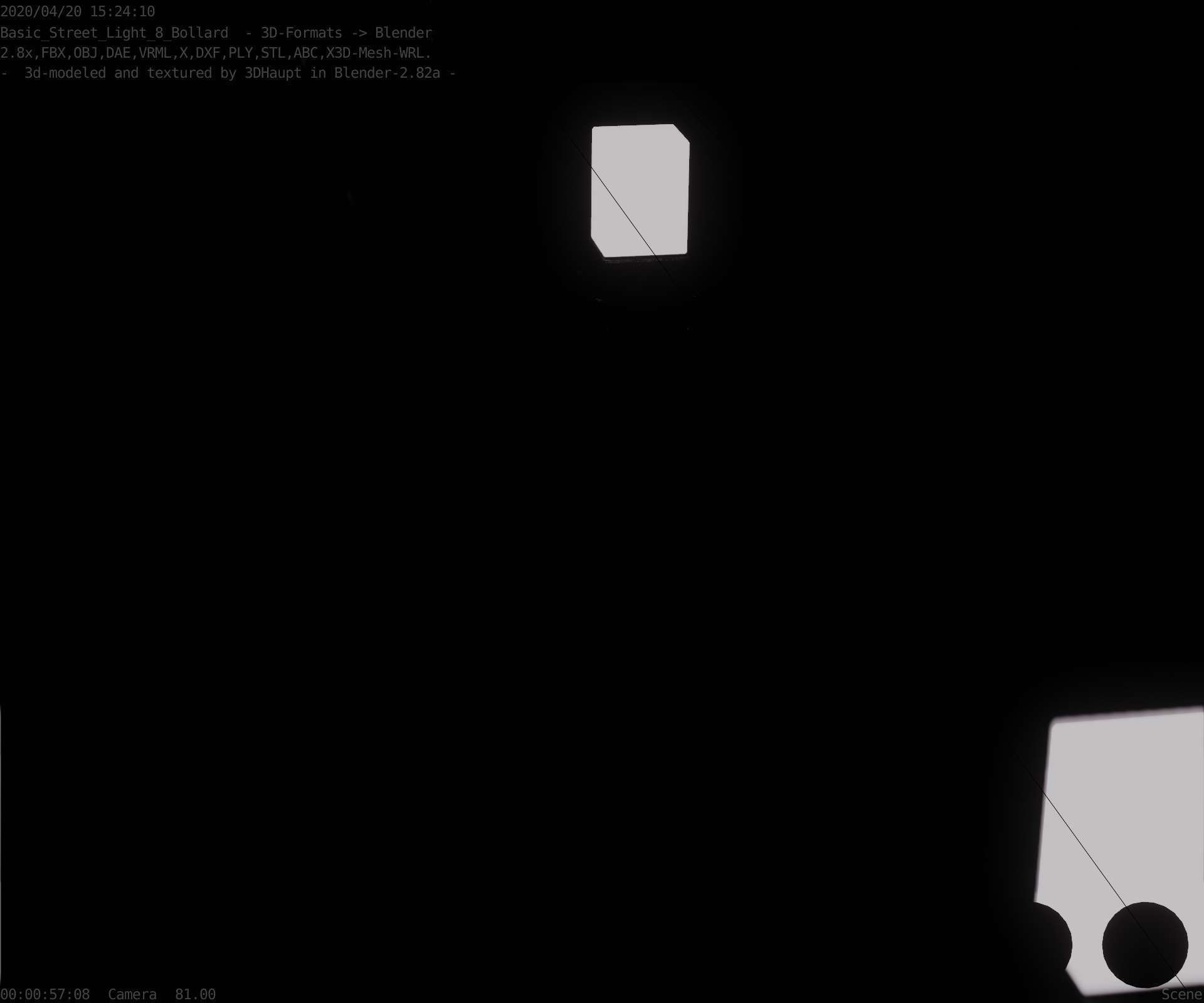 Street Light 8 Bollard 900mm Basic Version 3 Low-poly 3D model_76