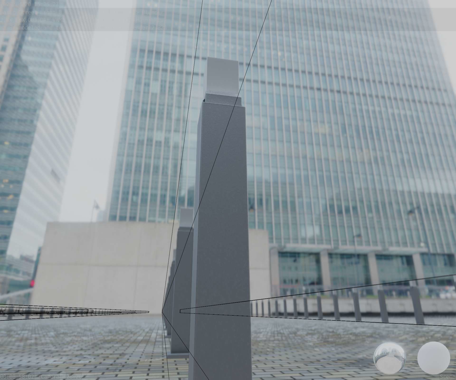 Street Light 8 Bollard 900mm Basic Version 3 Low-poly 3D model_94