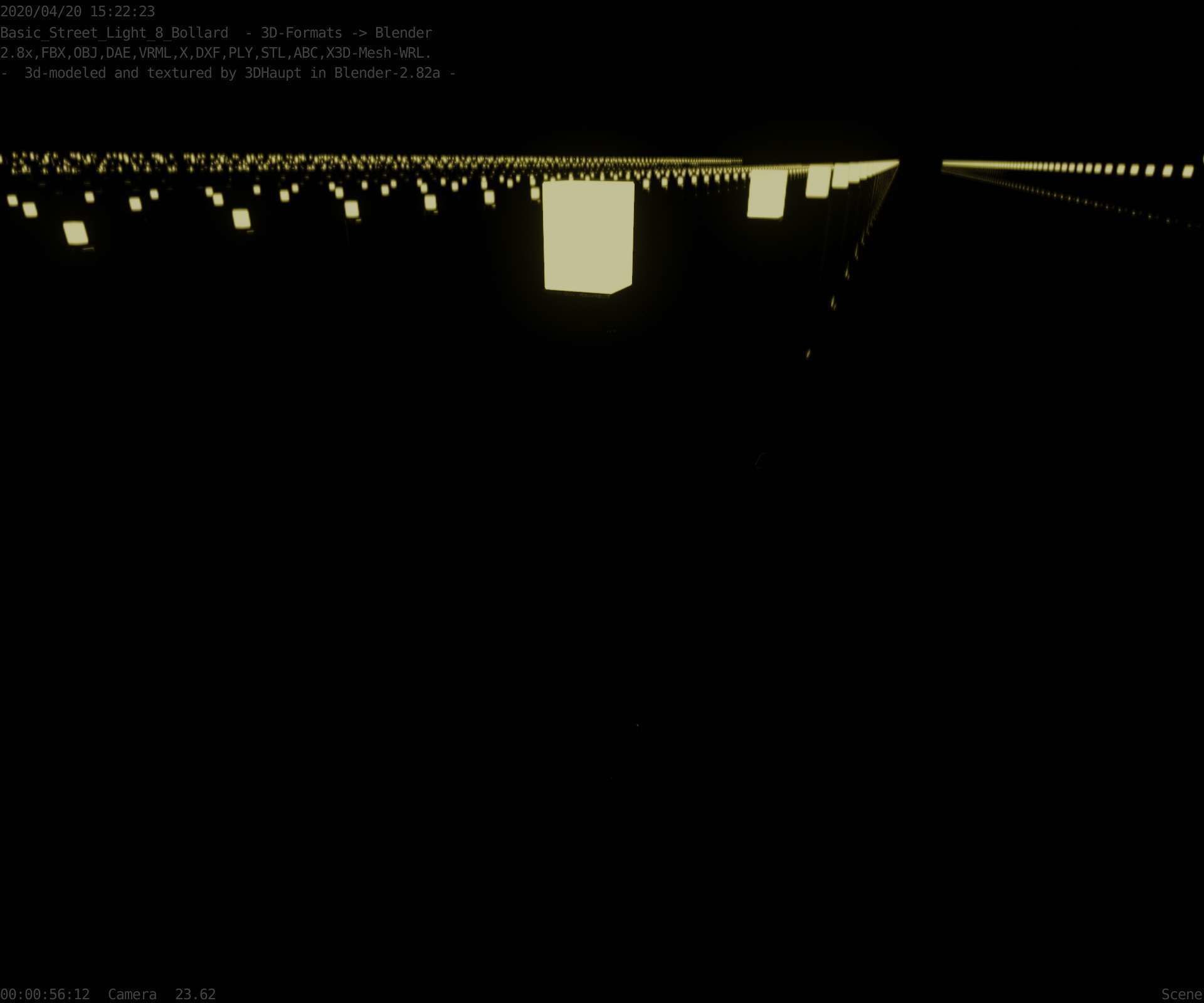 Street Light 8 Bollard 900mm Basic Version 3 Low-poly 3D model_56