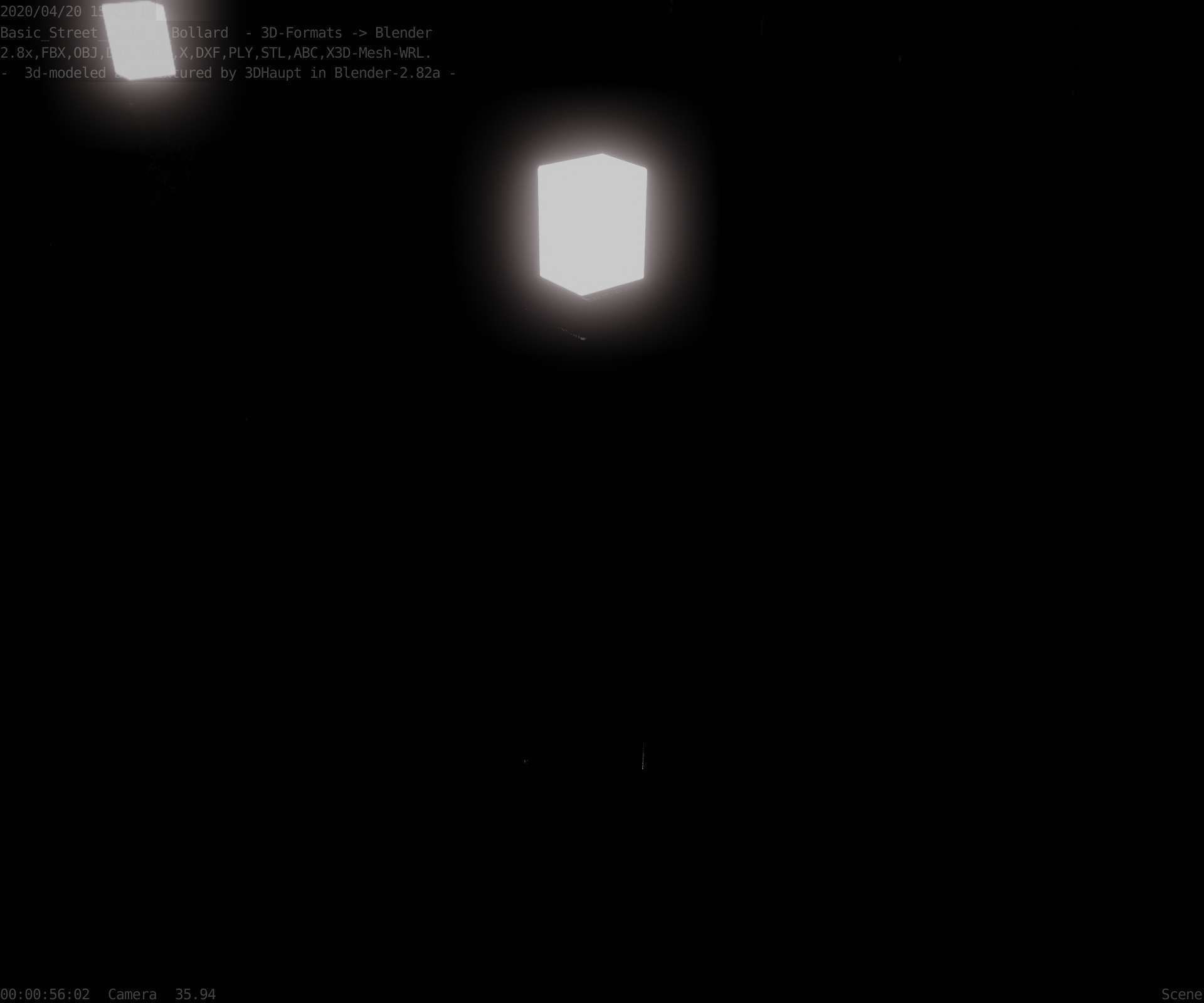 Street Light 8 Bollard 900mm Basic Version 3 Low-poly 3D model_46