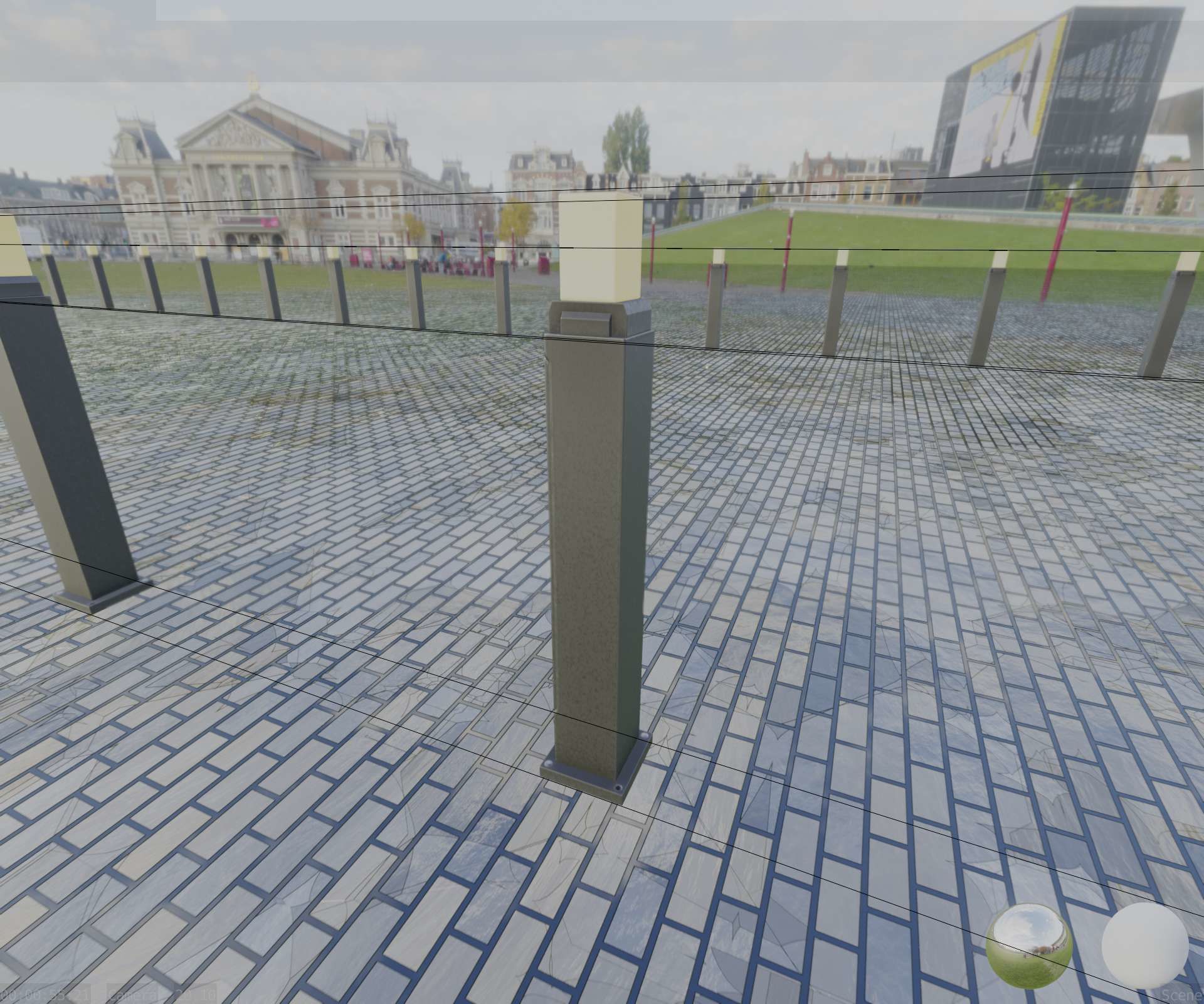 Street Light 8 Bollard 900mm Basic Version 3 Low-poly 3D model_41