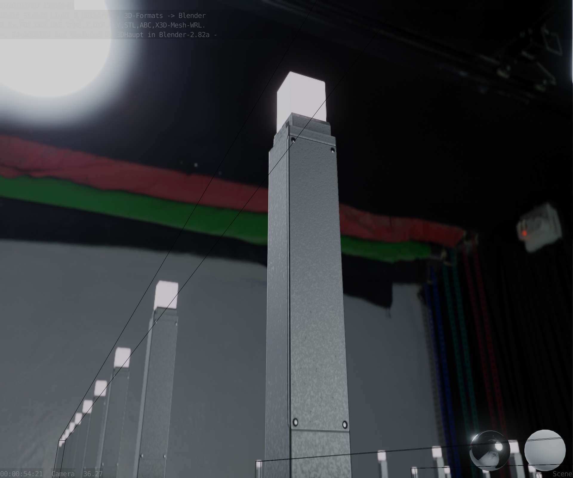 Street Light 8 Bollard 900mm Basic Version 3 Low-poly 3D model_17