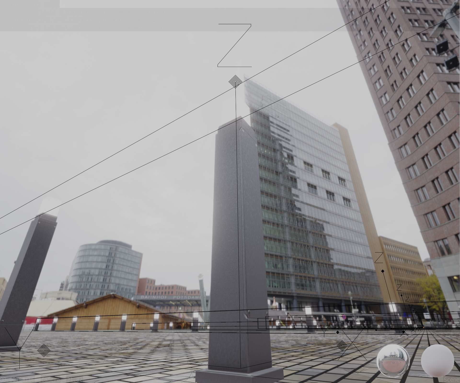 Street Light 8 Bollard 900mm Basic Version 3 Low-poly 3D model_12