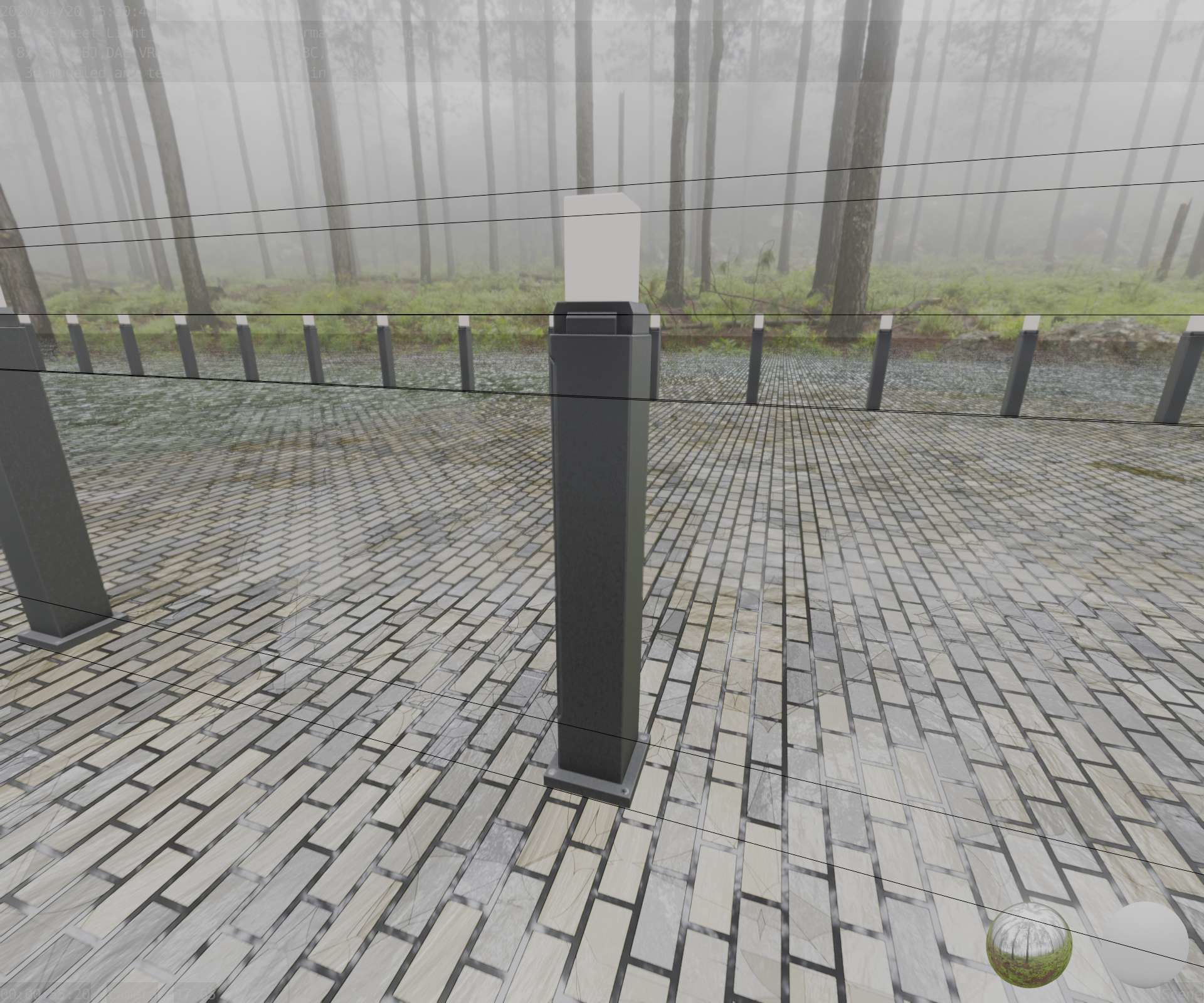 Street Light 8 Bollard 900mm Basic Version 3 Low-poly 3D model_40