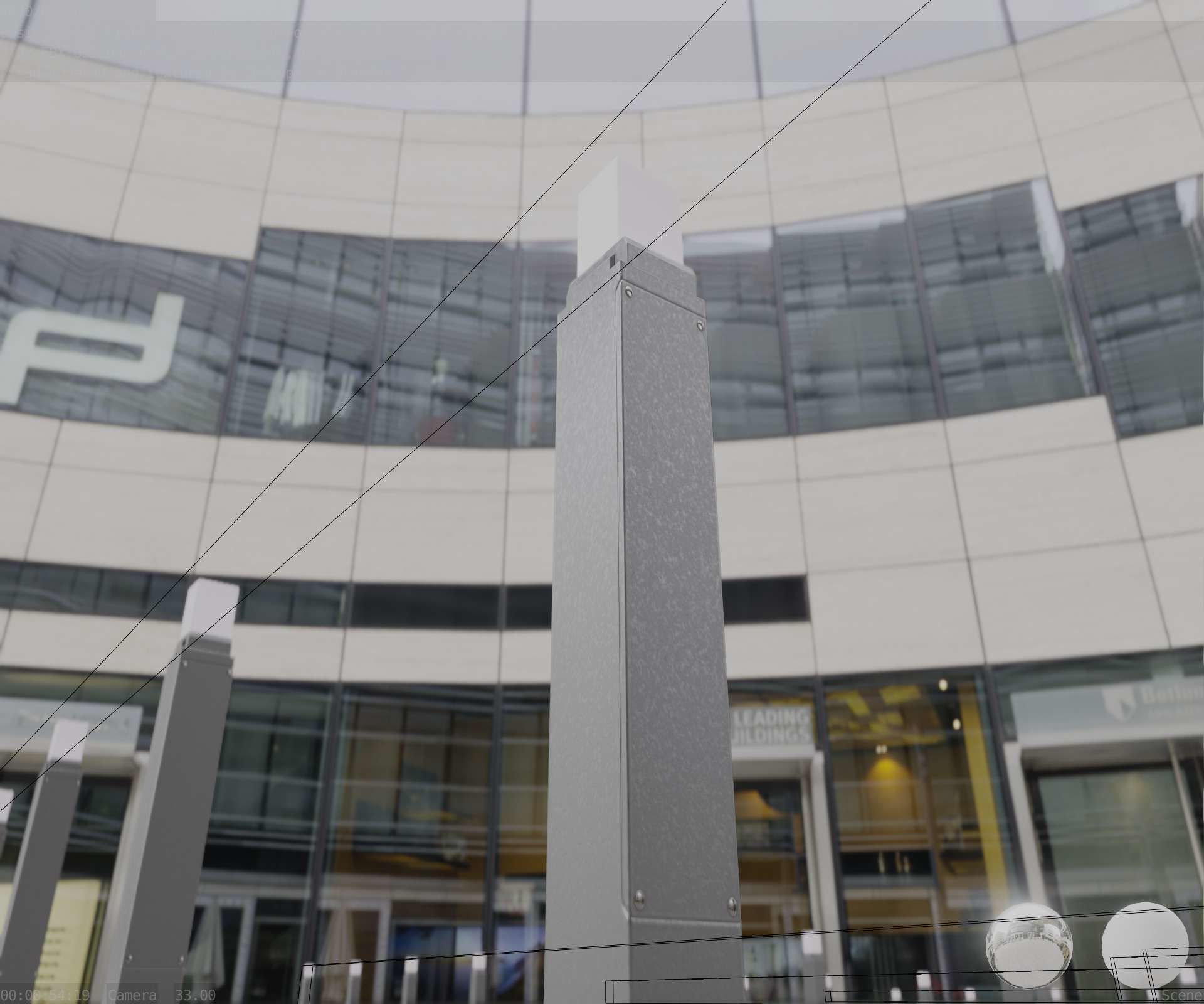 Street Light 8 Bollard 900mm Basic Version 3 Low-poly 3D model_15