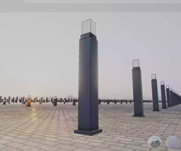 Street Light 8 Bollard 900mm Basic Version 3 Low-poly 3D model
