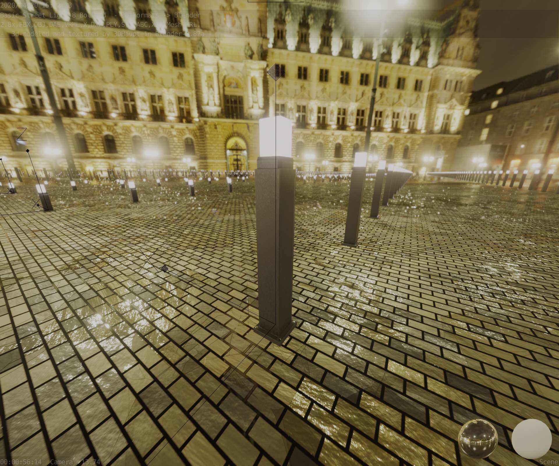 Street Light 8 Bollard 900mm Basic Version 3 Low-poly 3D model_58