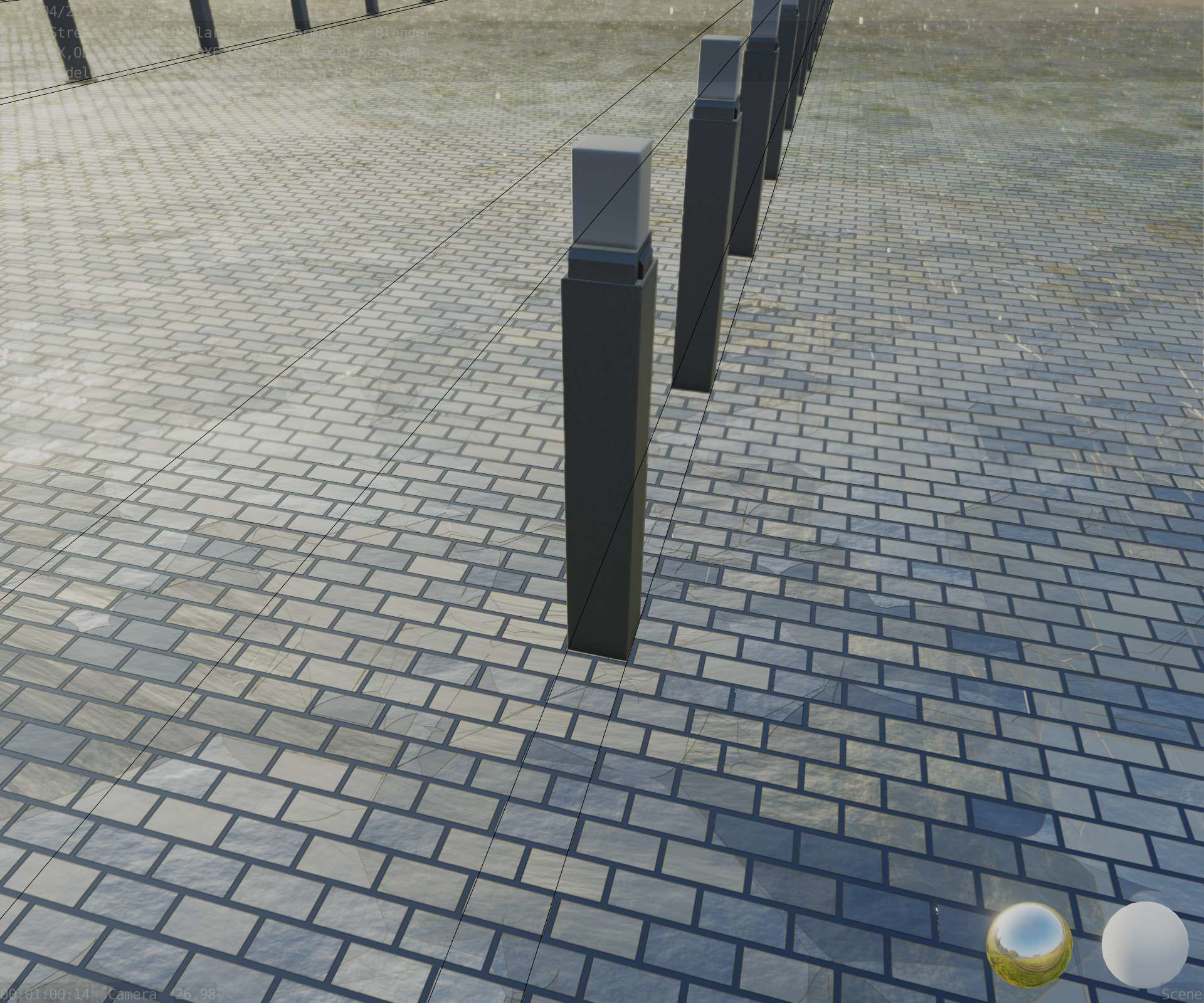 Street Light 8 Bollard 900mm Basic Version 6 Low-poly 3D model_54