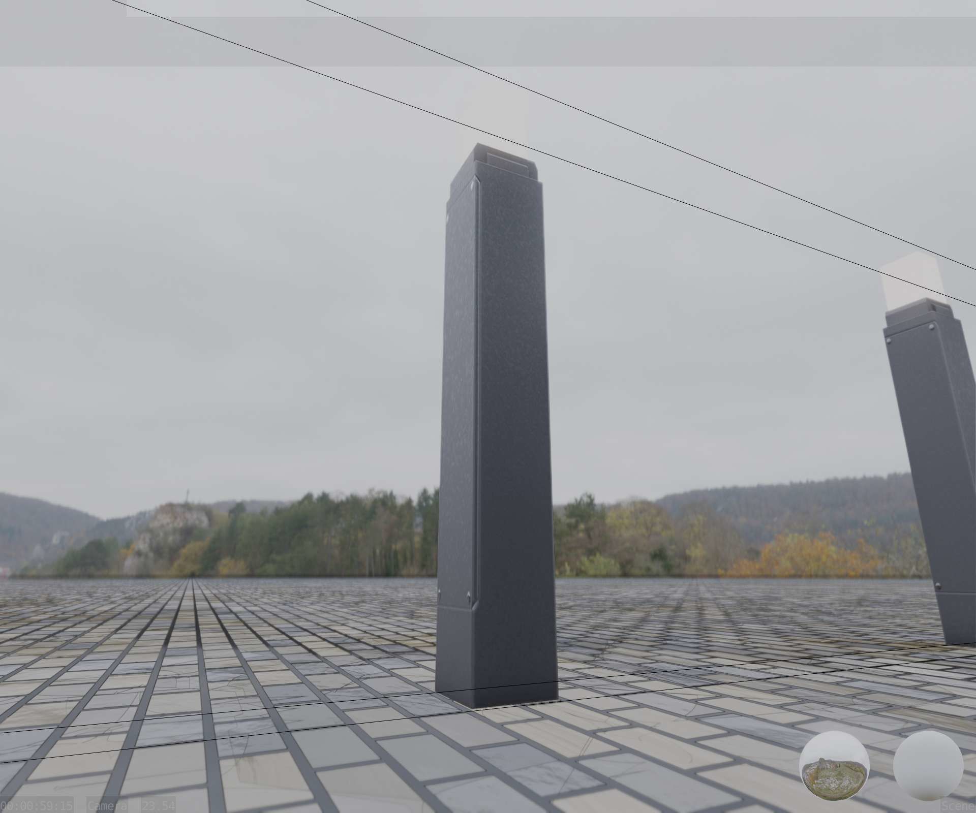 Street Light 8 Bollard 900mm Basic Version 6 Low-poly 3D model_38