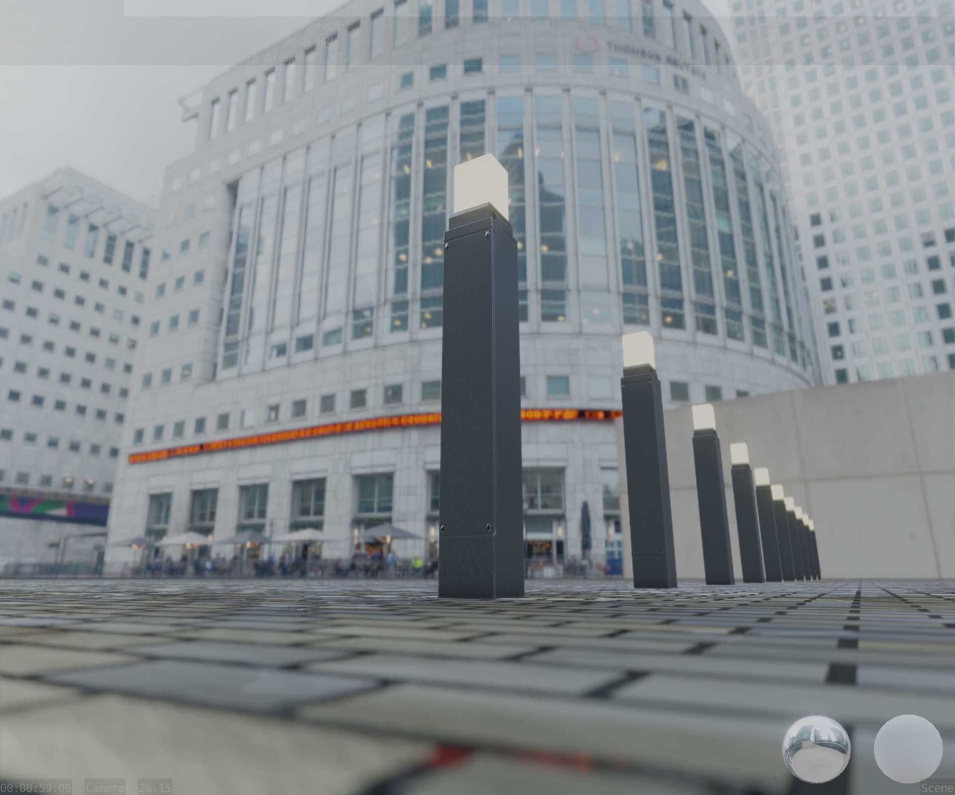 Street Light 8 Bollard 900mm Basic Version 6 Low-poly 3D model_32