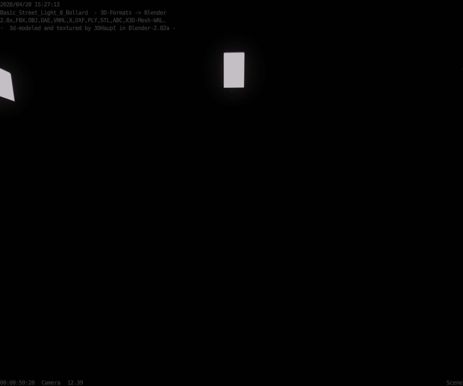 Street Light 8 Bollard 900mm Basic Version 6 Low-poly 3D model_43