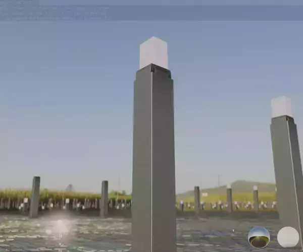Street Light 8 Bollard 900mm Basic Version 6  Low-poly 3D model