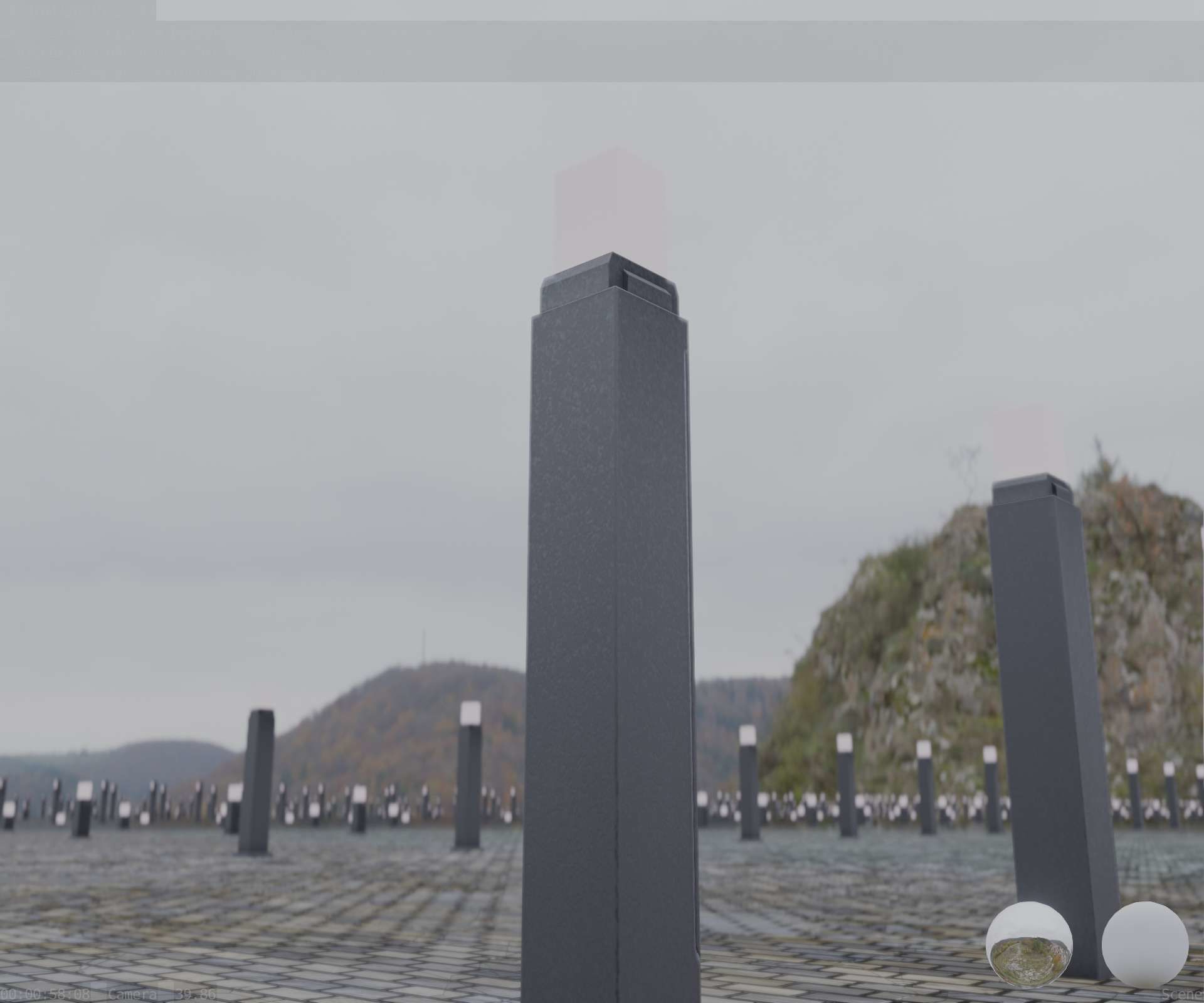 Street Light 8 Bollard 900mm Basic Version 6 Low-poly 3D model_12