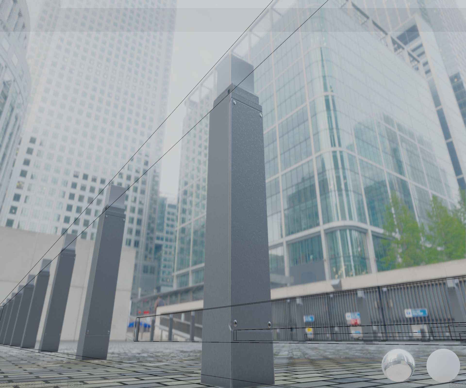 Street Light 8 Bollard 900mm Basic Version 6 Low-poly 3D model_21