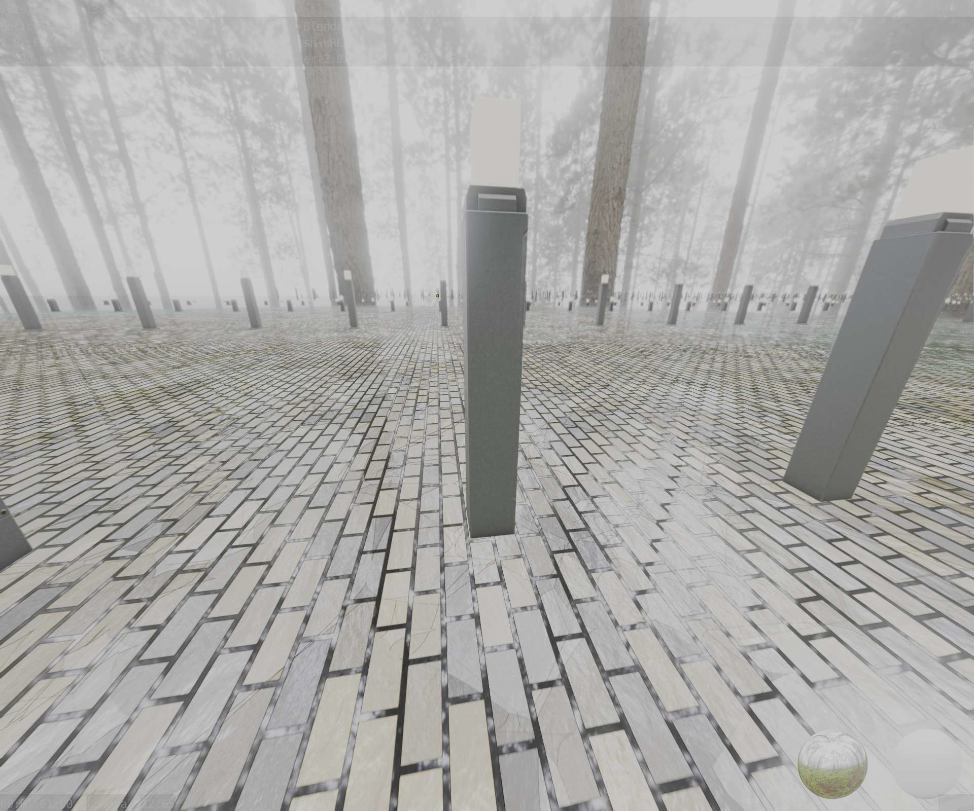 Street Light 8 Bollard 900mm Basic Version 6 Low-poly 3D model_64