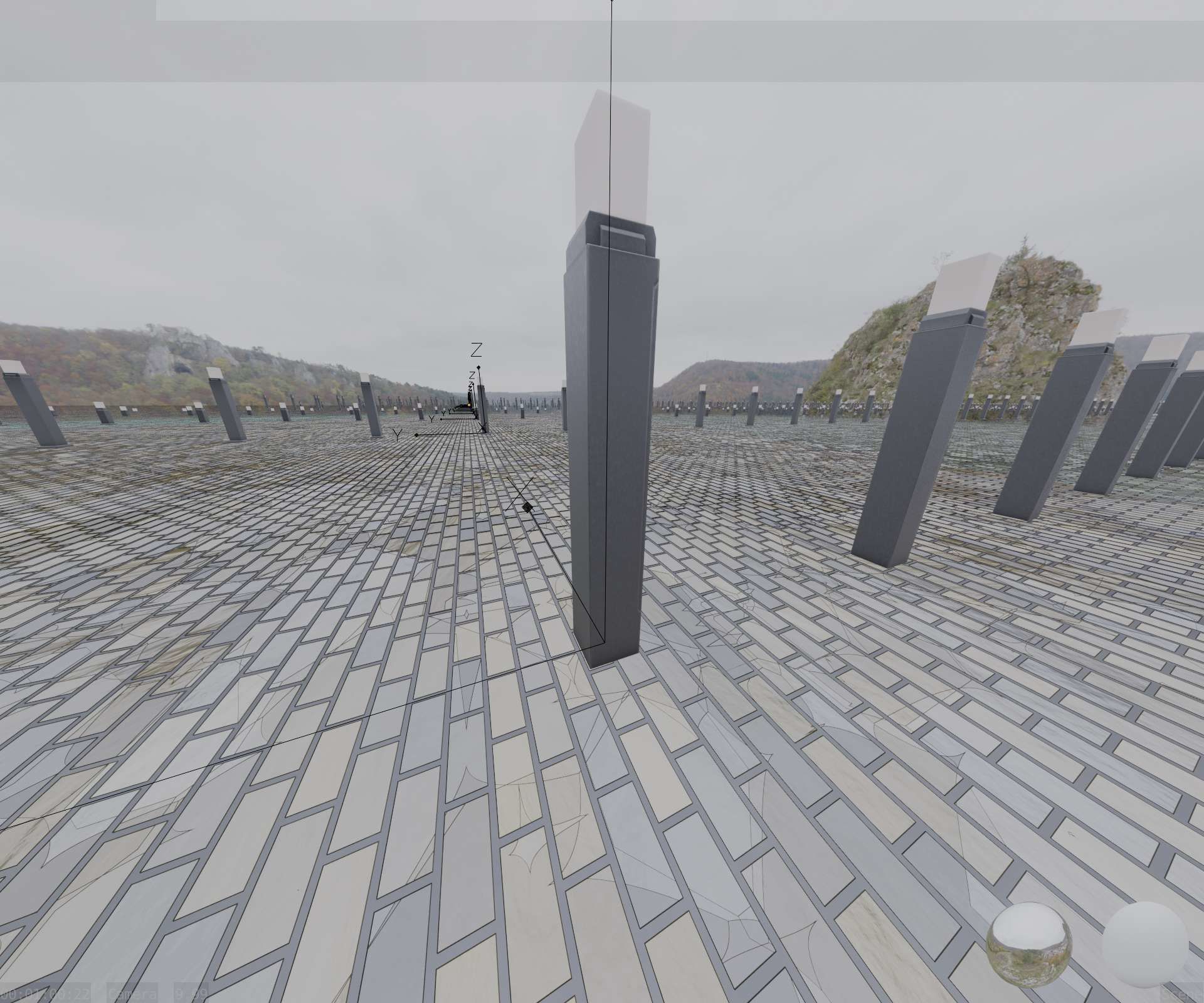 Street Light 8 Bollard 900mm Basic Version 6 Low-poly 3D model_62