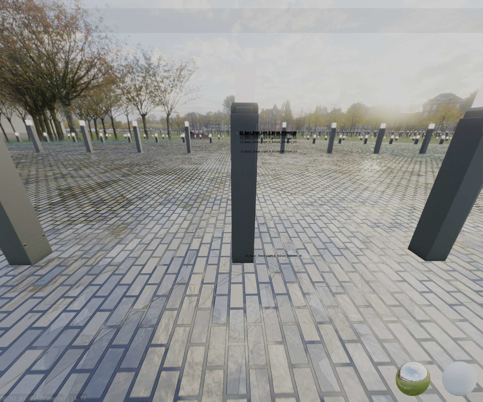 Street Light 8 Bollard 900mm Basic Version 6 Low-poly 3D model_65