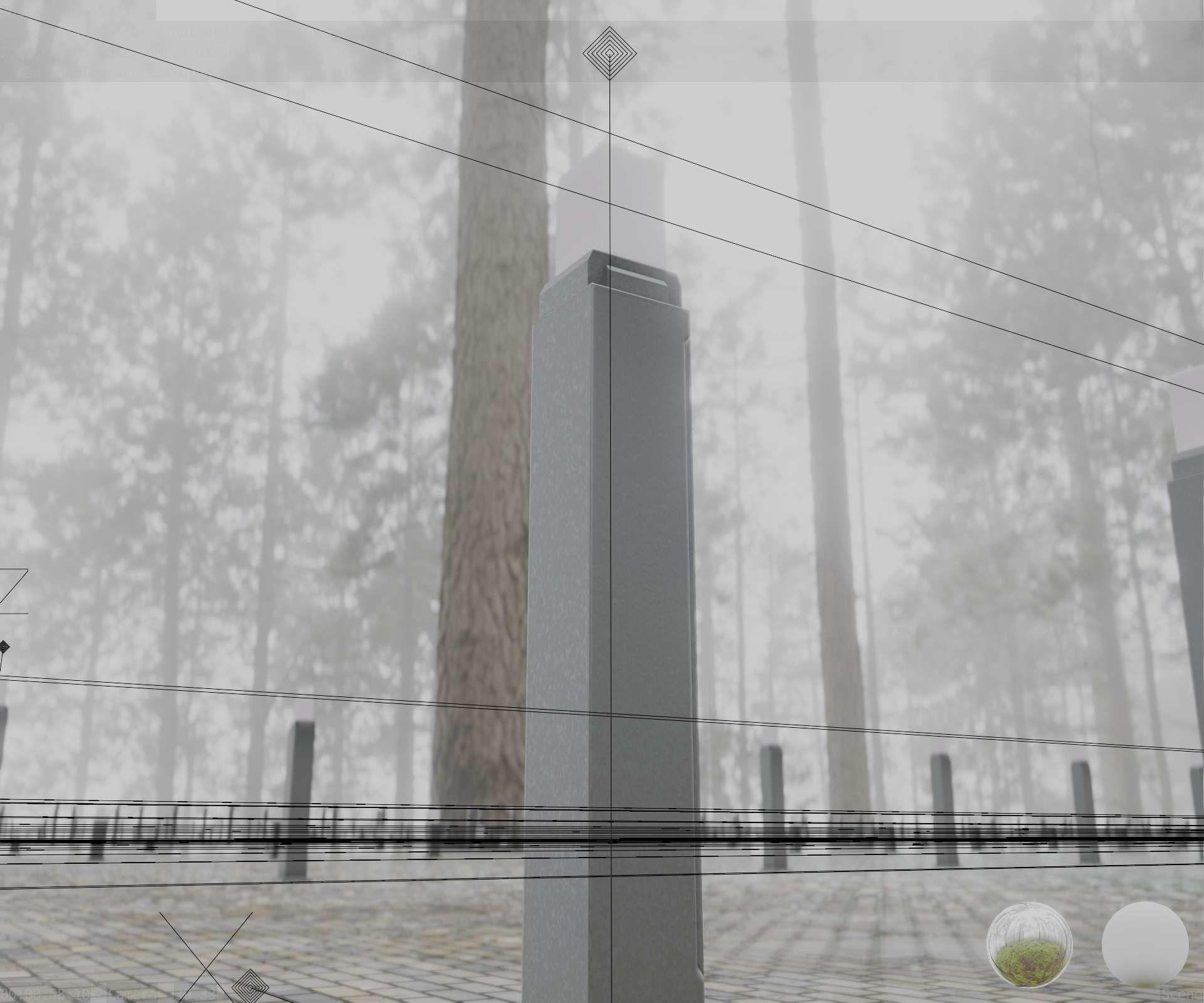 Street Light 8 Bollard 900mm Basic Version 6 Low-poly 3D model_8