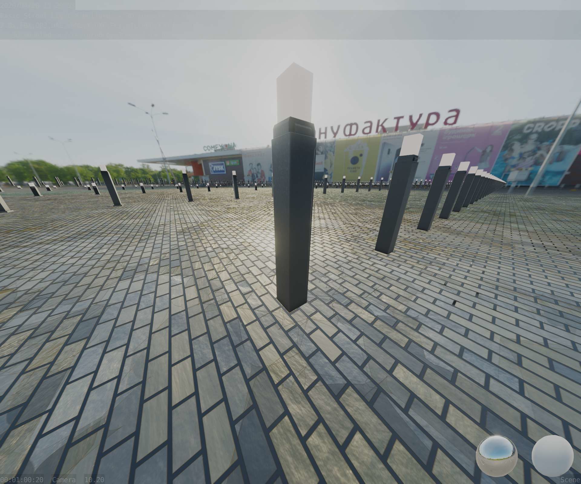 Street Light 8 Bollard 900mm Basic Version 6 Low-poly 3D model_60