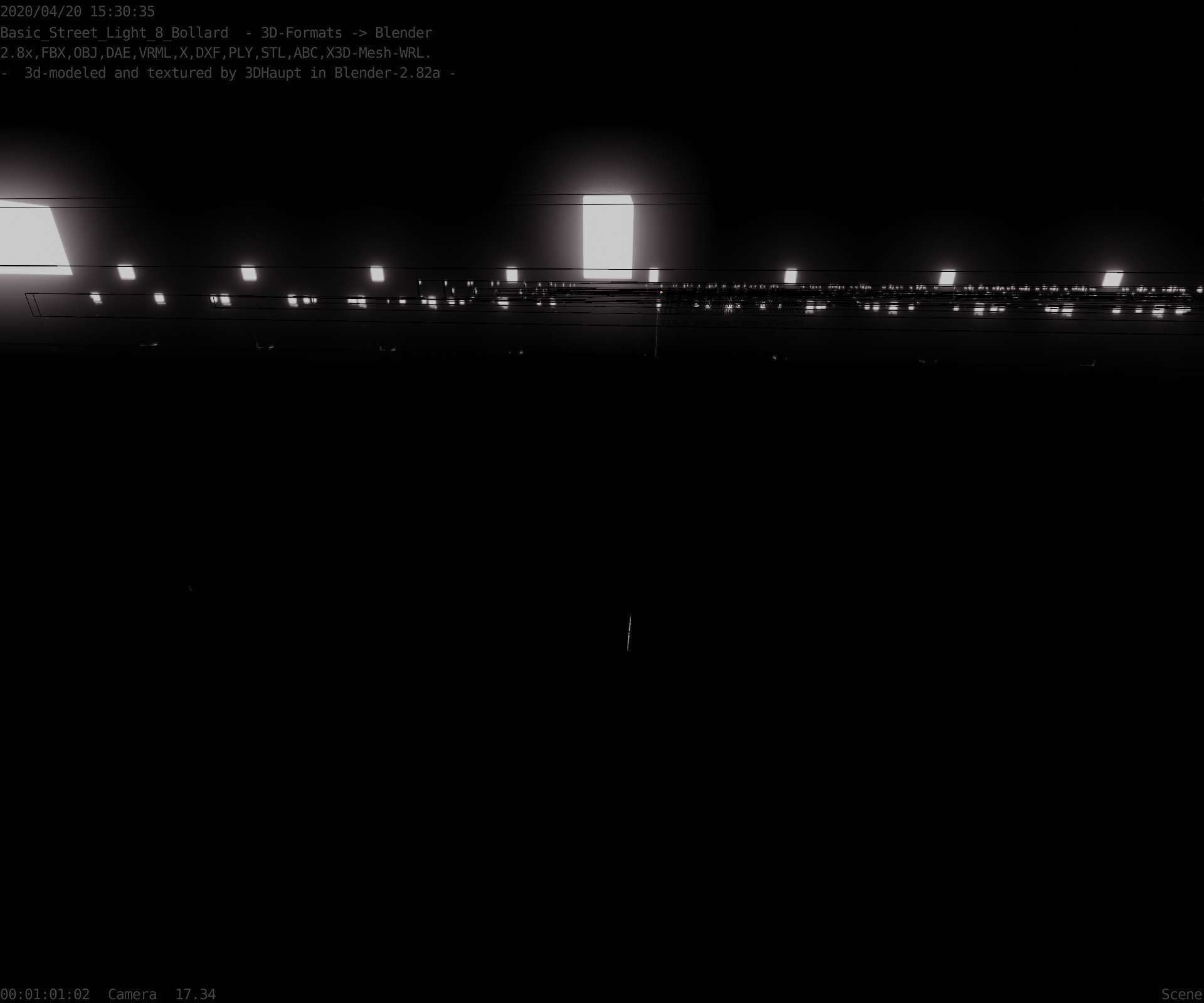 Street Light 8 Bollard 900mm Basic Version 6 Low-poly 3D model_66