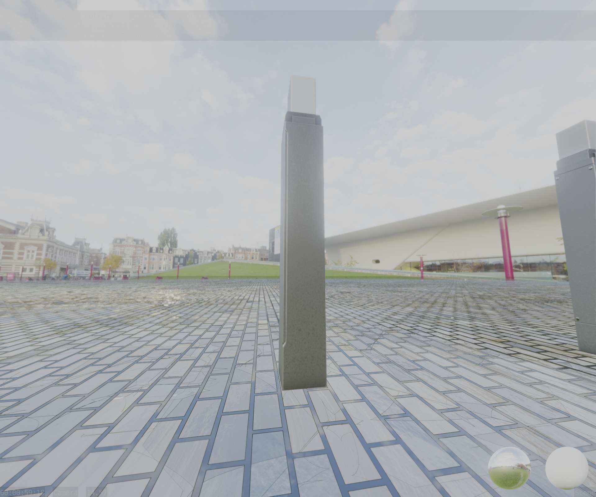 Street Light 8 Bollard 900mm Basic Version 6 Low-poly 3D model_41