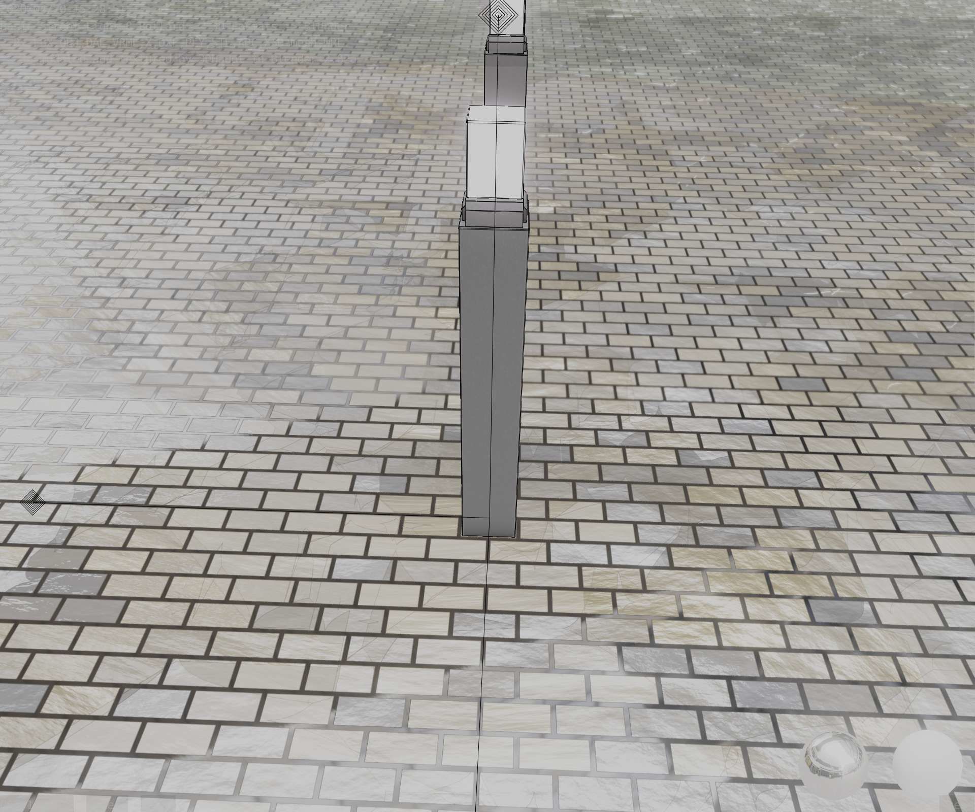 Street Light 8 Bollard 900mm Basic Version 6 Low-poly 3D model_52