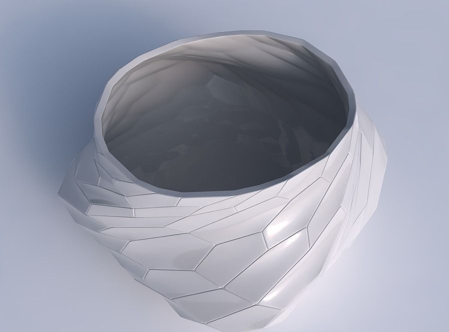 Bowl twisted elipse with fine organic cells 3D print model_1