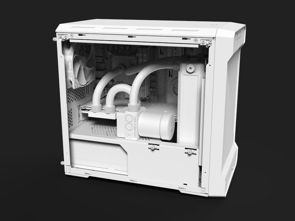 Water Cooled Gaming PC 3D model_11