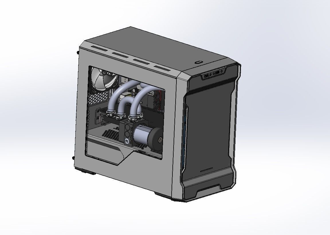 Water Cooled Gaming PC 3D model_14