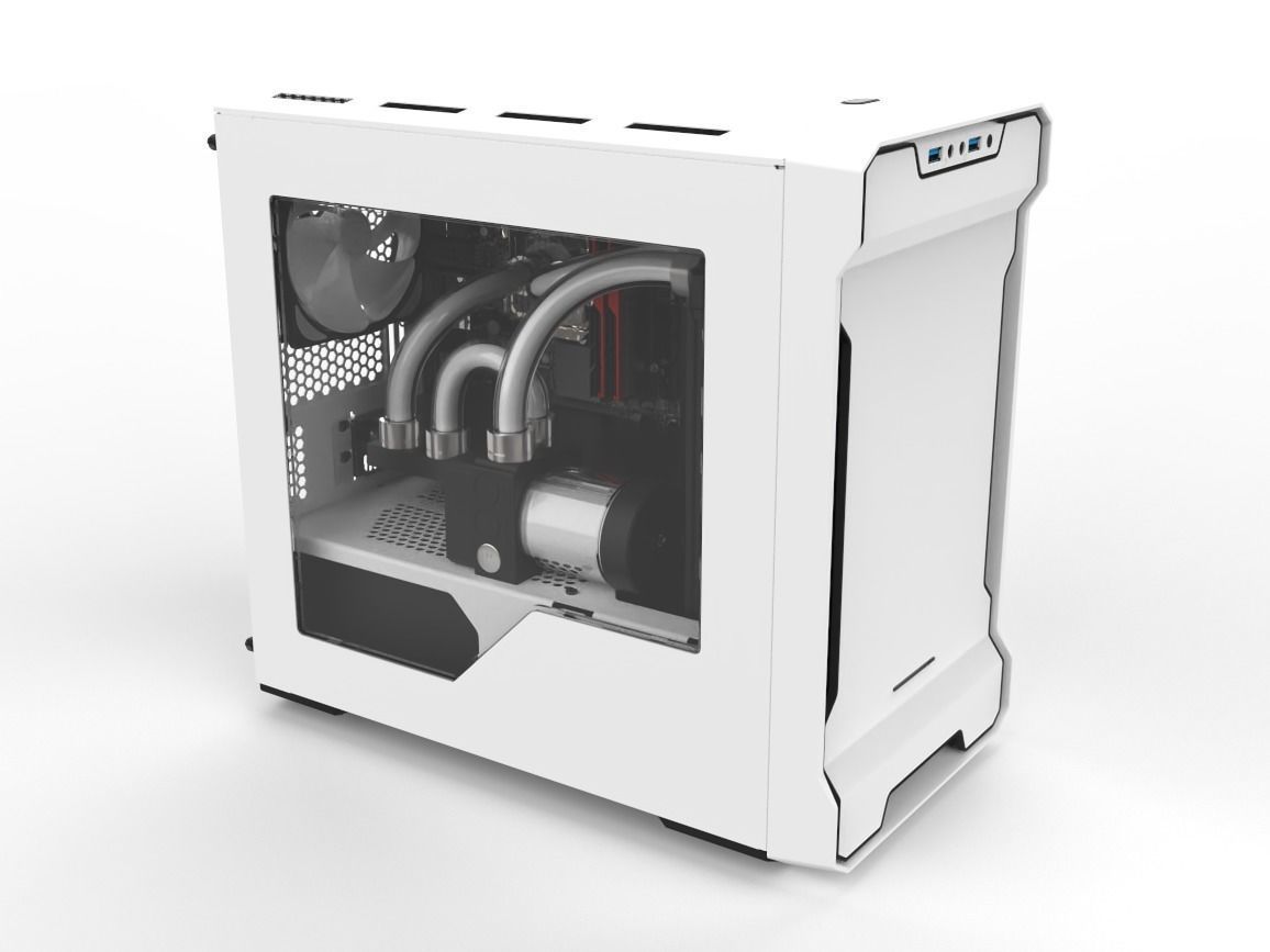 Water Cooled Gaming PC 3D model_9