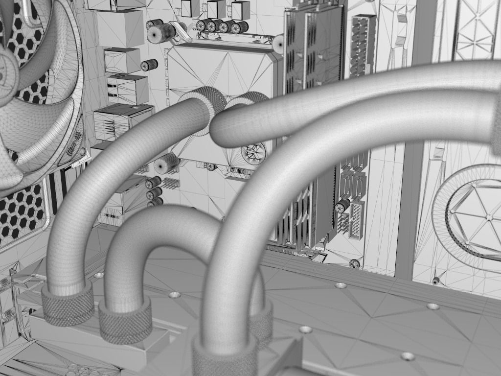Water Cooled Gaming PC 3D model_13
