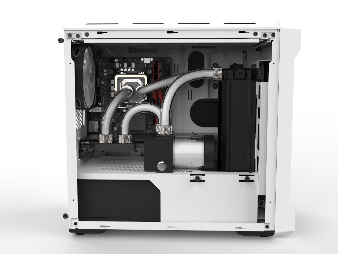 Water Cooled Gaming PC 3D model_3