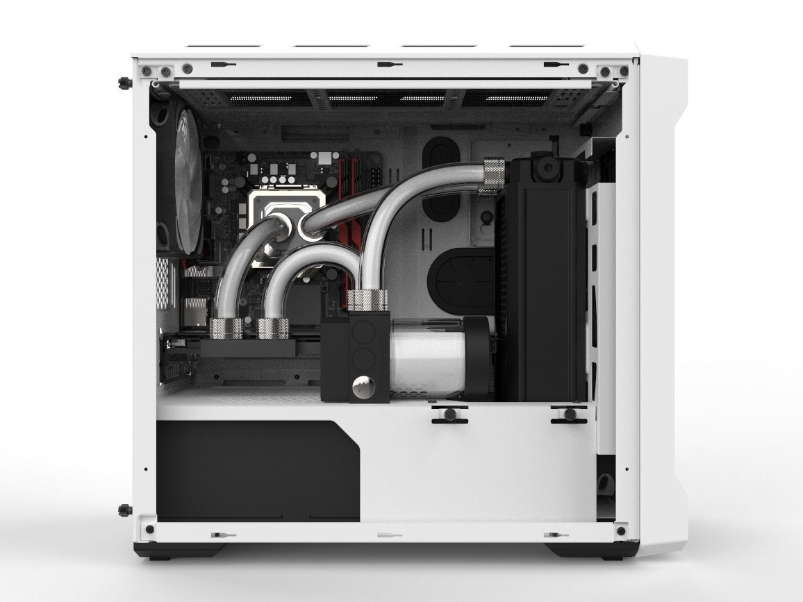 Water Cooled Gaming PC 3D model_6