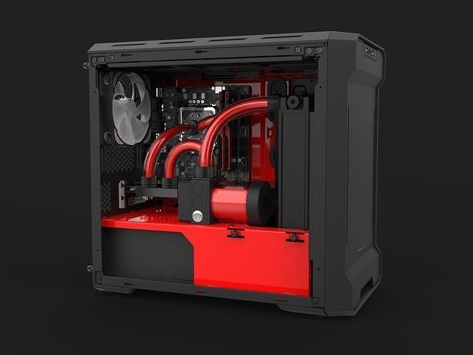 Water Cooled Gaming PC 3D model