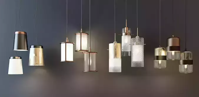 lamp While the glass lamp Low-poly 3D model