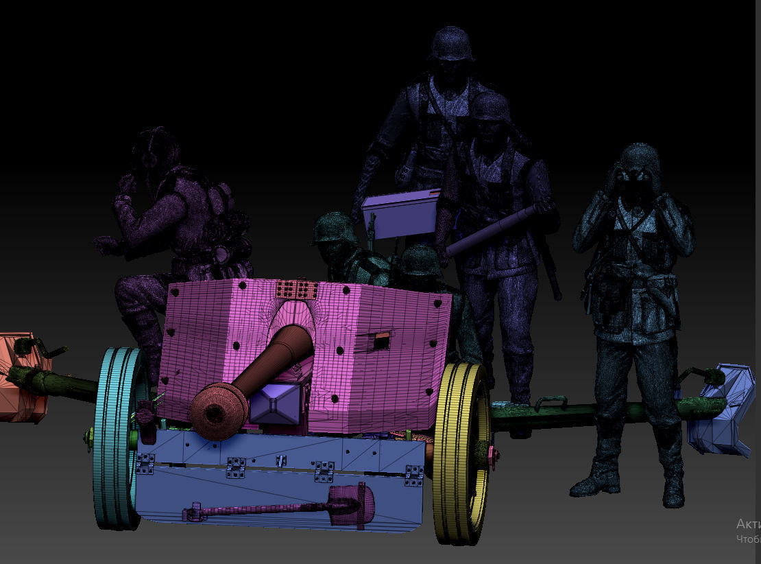 German artillery 3D print model_33