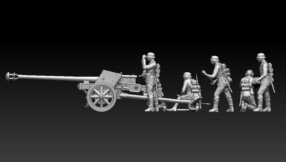 German artillery 3D print model_3
