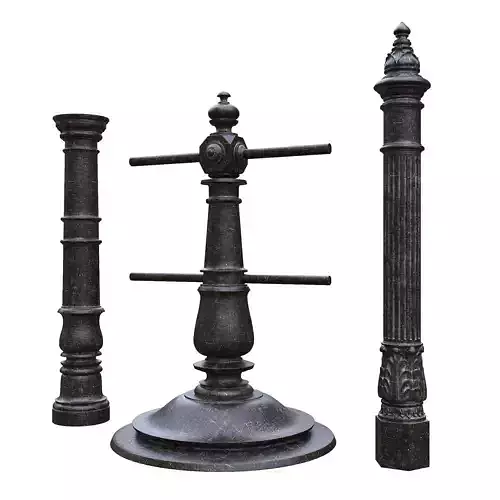 Street cast iron posts P1-2 3D model