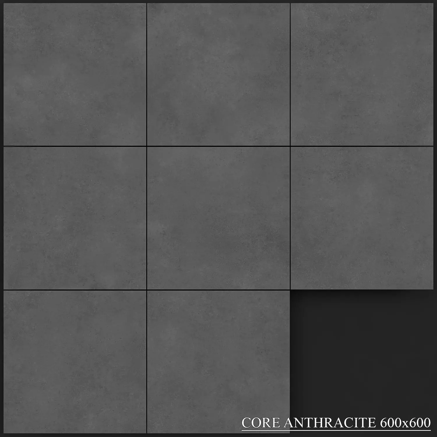 Yurtbay Seramik Core Anthracite 600x600 3D model_0
