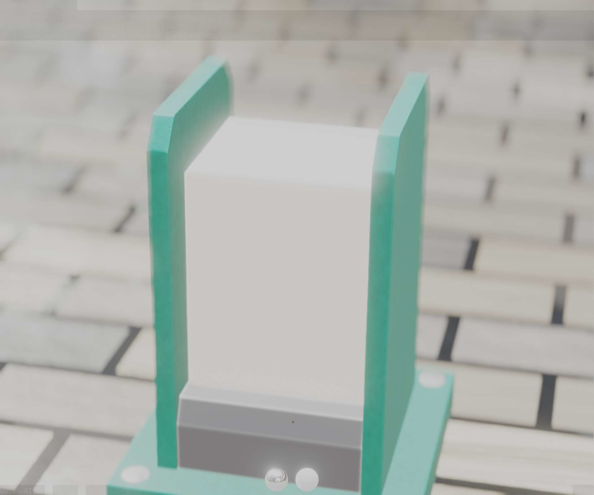 Street Light 8 Bollard 200mm Moss Green Version 1 Low-poly 3D model_36