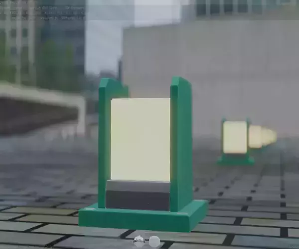 Street Light 8 Bollard 200mm Moss Green Version 1 Low-poly 3D model