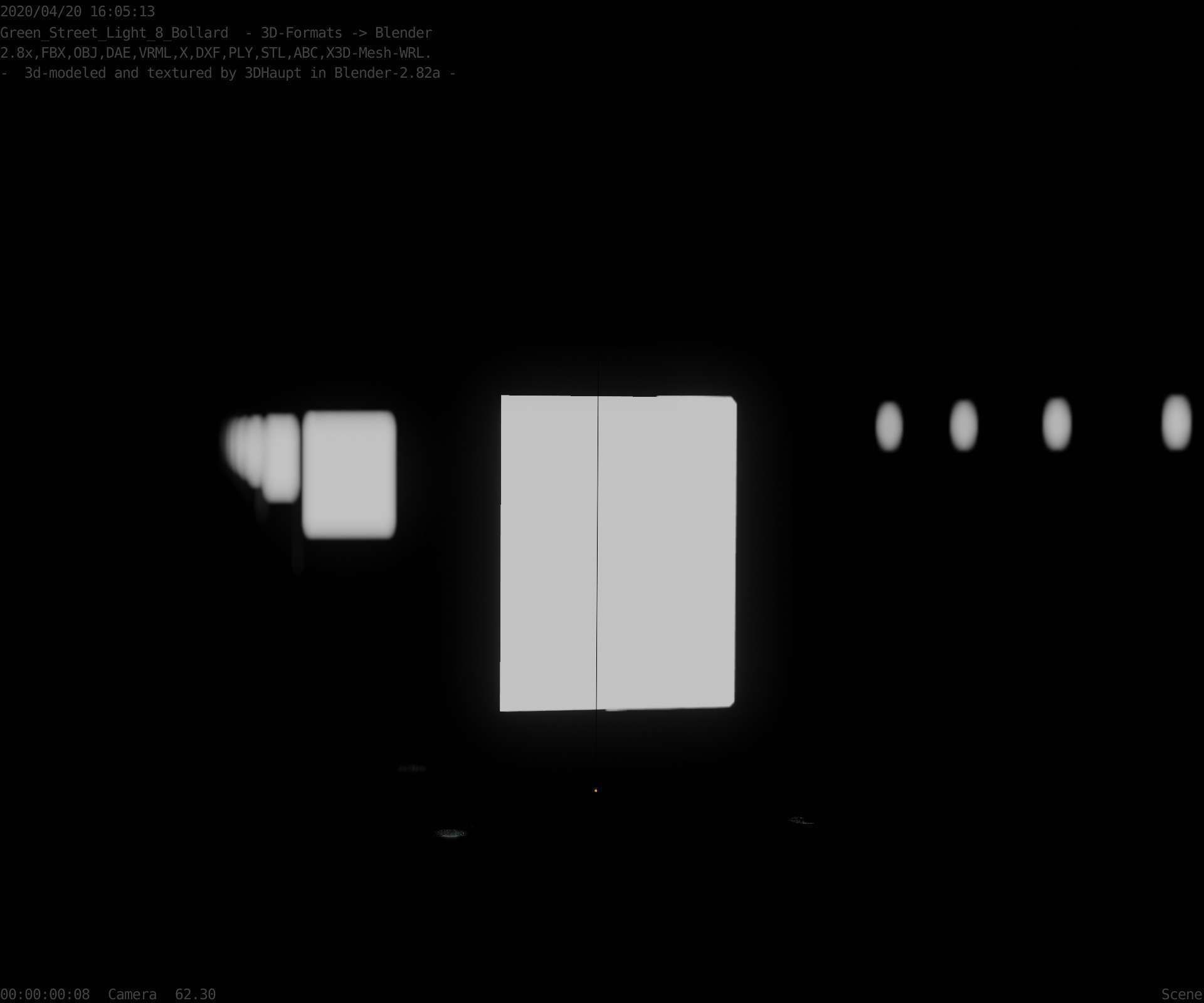 Street Light 8 Bollard 200mm Moss Green Version 1 Low-poly 3D model_15