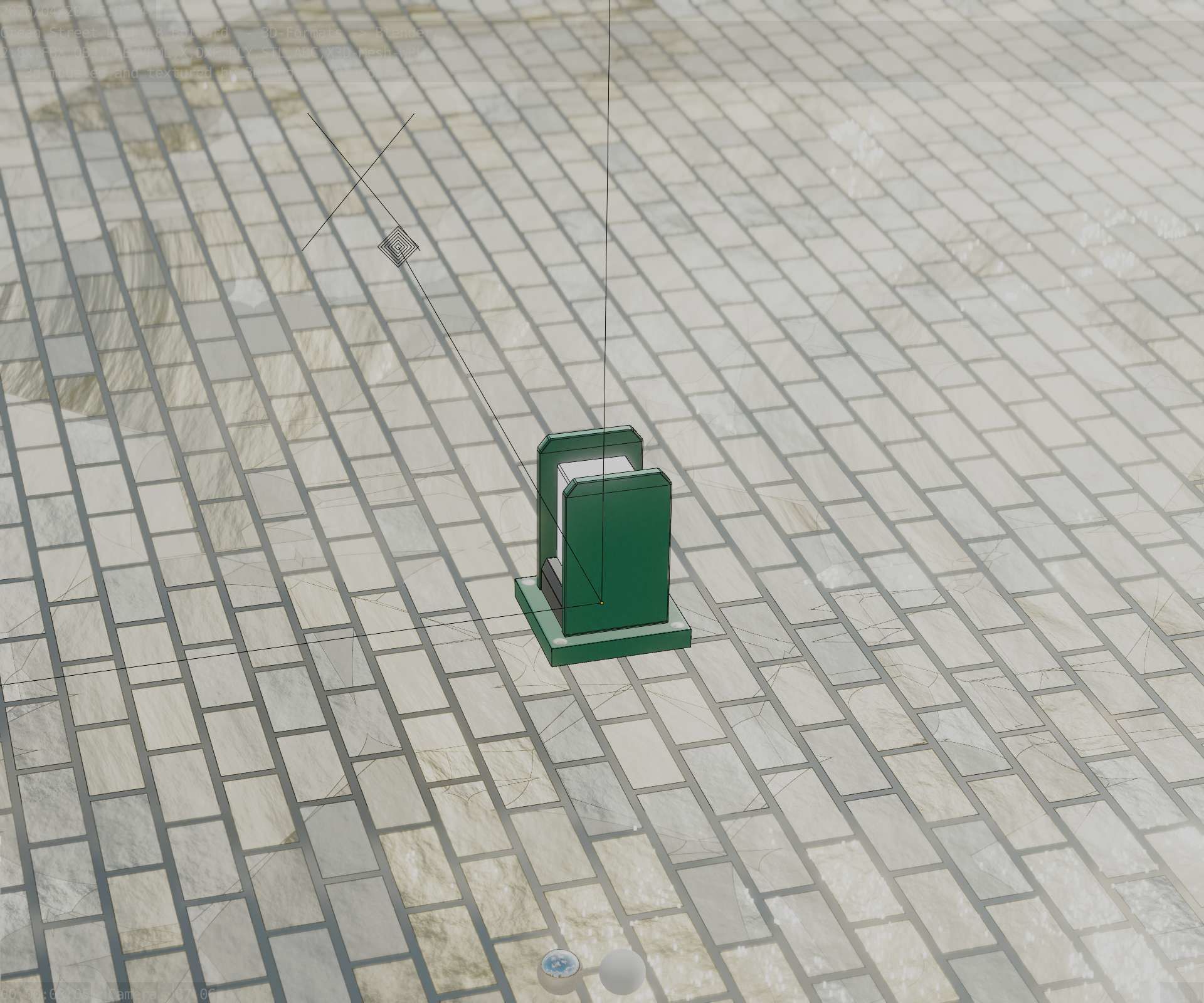 Street Light 8 Bollard 200mm Moss Green Version 1 Low-poly 3D model_77