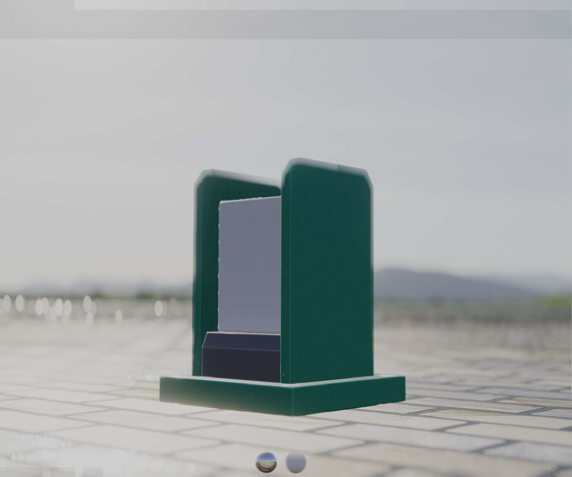 Street Light 8 Bollard 200mm Moss Green Version 1 Low-poly 3D model_3