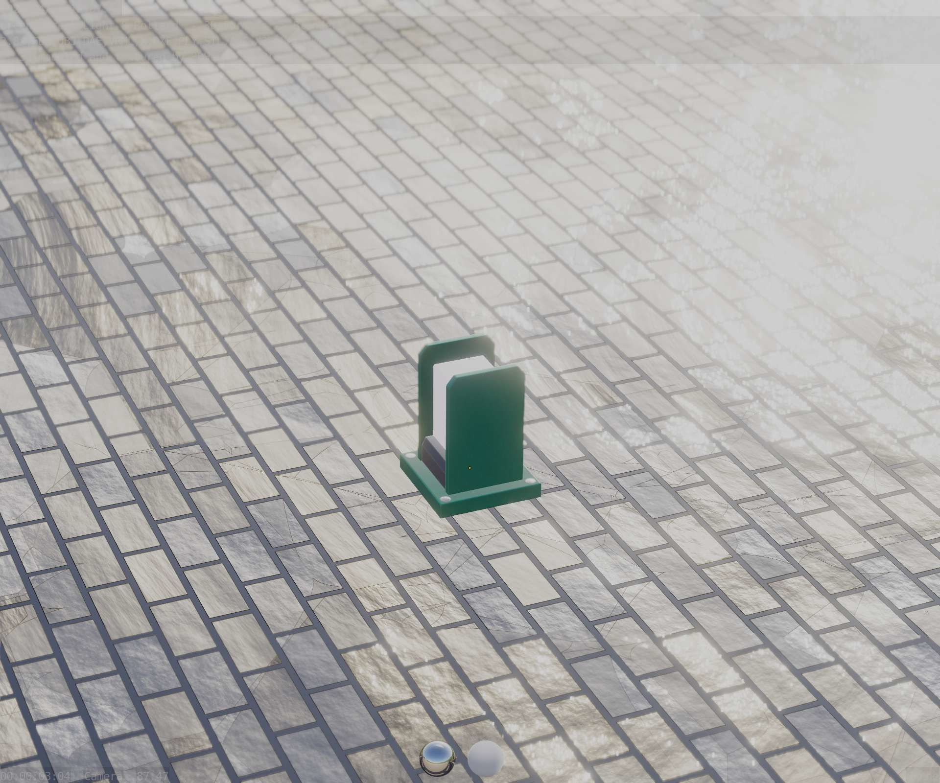 Street Light 8 Bollard 200mm Moss Green Version 1 Low-poly 3D model_76