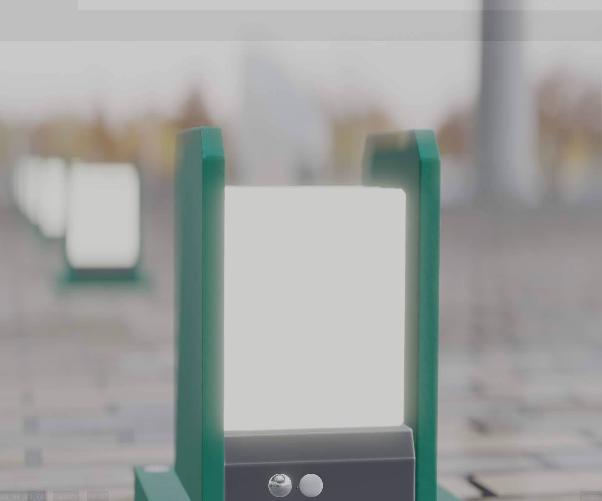 Street Light 8 Bollard 200mm Moss Green Version 1 Low-poly 3D model_32