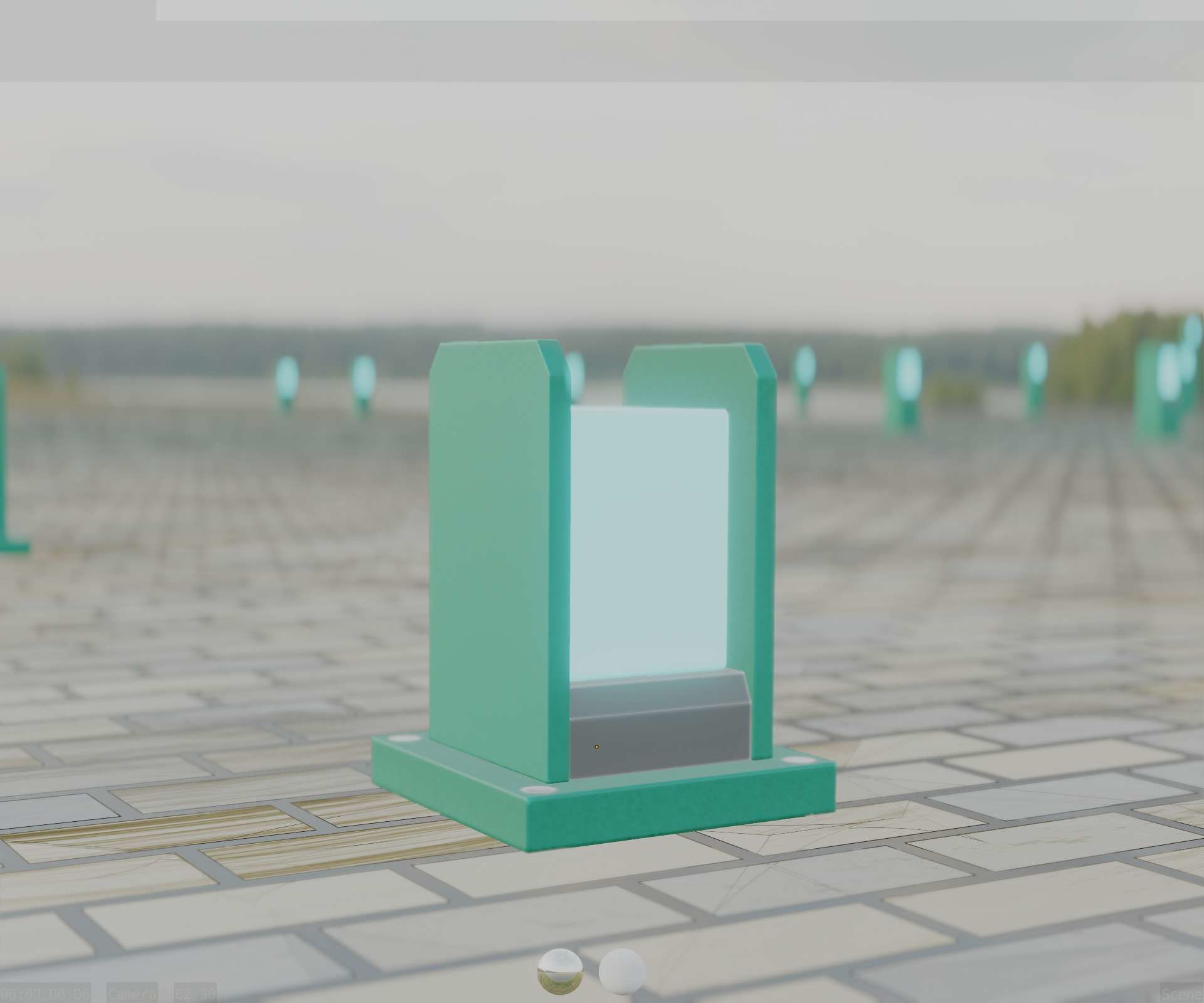 Street Light 8 Bollard 200mm Moss Green Version 1 Low-poly 3D model_13