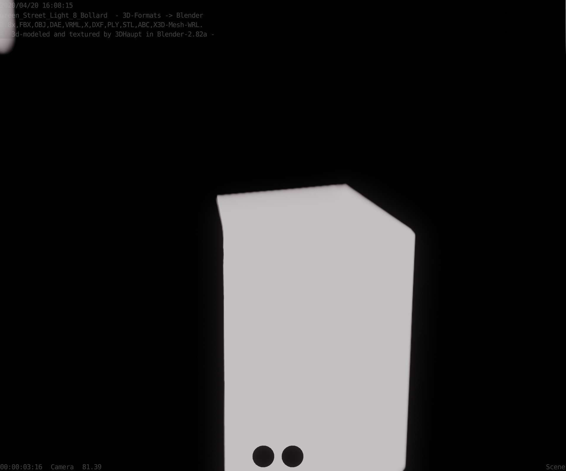 Street Light 8 Bollard 200mm Moss Green Version 1 Low-poly 3D model_88