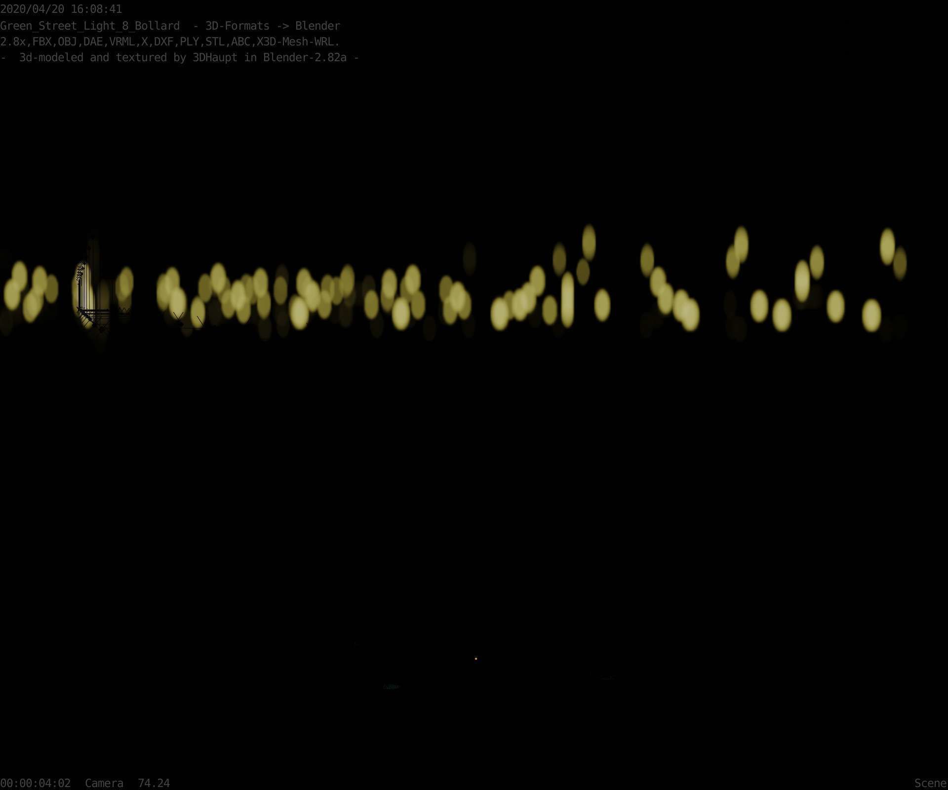 Street Light 8 Bollard 200mm Moss Green Version 1 Low-poly 3D model_98